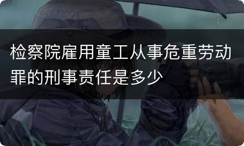 检察院雇用童工从事危重劳动罪的刑事责任是多少