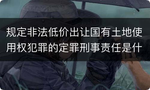 规定非法低价出让国有土地使用权犯罪的定罪刑事责任是什么