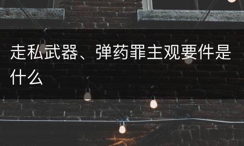 走私武器、弹药罪主观要件是什么