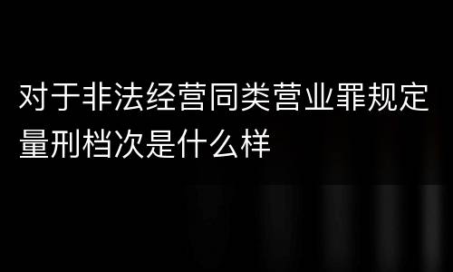 对于非法经营同类营业罪规定量刑档次是什么样