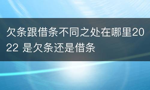 欠条跟借条不同之处在哪里2022 是欠条还是借条