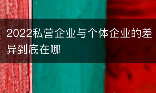 2022私营企业与个体企业的差异到底在哪