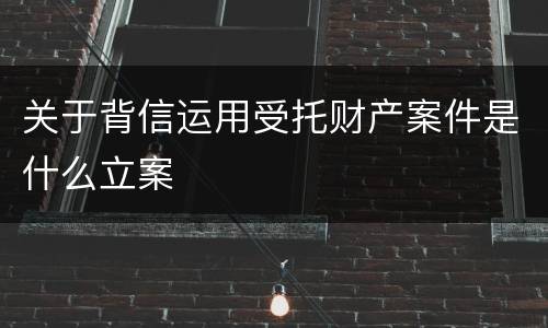 关于背信运用受托财产案件是什么立案