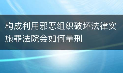 构成利用邪恶组织破坏法律实施罪法院会如何量刑