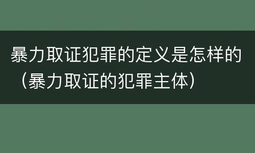 暴力取证犯罪的定义是怎样的（暴力取证的犯罪主体）