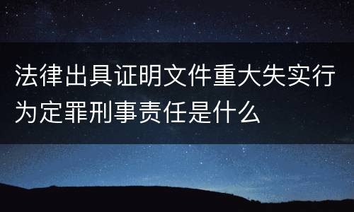 法律出具证明文件重大失实行为定罪刑事责任是什么