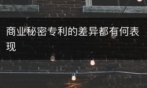 商业秘密专利的差异都有何表现