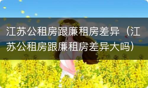 江苏公租房跟廉租房差异（江苏公租房跟廉租房差异大吗）
