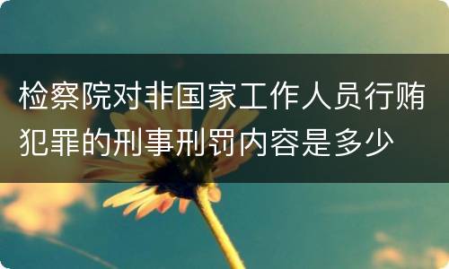 检察院对非国家工作人员行贿犯罪的刑事刑罚内容是多少