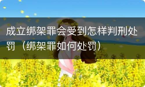 成立绑架罪会受到怎样判刑处罚（绑架罪如何处罚）