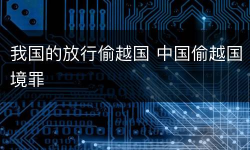 我国的放行偷越国 中国偷越国境罪