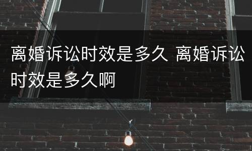 离婚诉讼时效是多久 离婚诉讼时效是多久啊