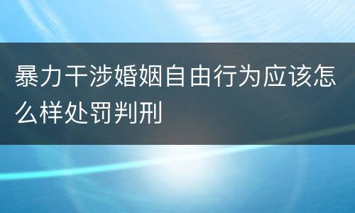 暴力干涉婚姻自由行为应该怎么样处罚判刑