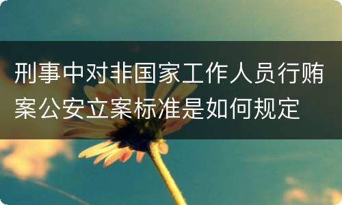 刑事中对非国家工作人员行贿案公安立案标准是如何规定