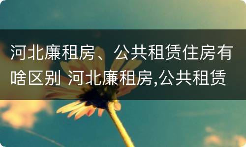 河北廉租房、公共租赁住房有啥区别 河北廉租房,公共租赁住房有啥区别吗