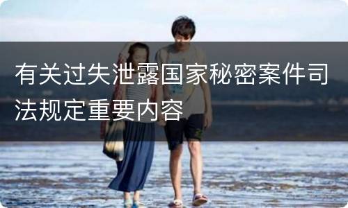 有关过失泄露国家秘密案件司法规定重要内容