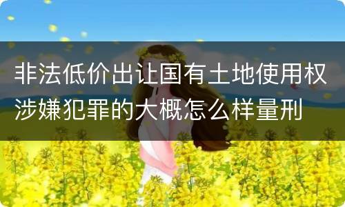 非法低价出让国有土地使用权涉嫌犯罪的大概怎么样量刑
