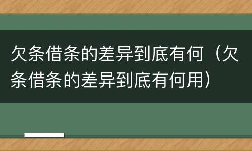欠条借条的差异到底有何（欠条借条的差异到底有何用）