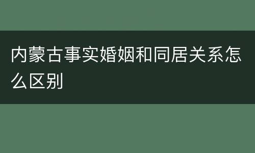 内蒙古事实婚姻和同居关系怎么区别