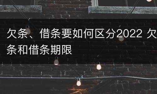 欠条、借条要如何区分2022 欠条和借条期限