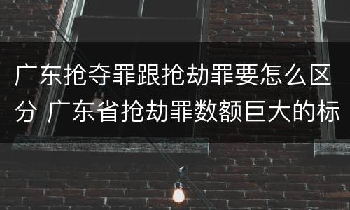 广东抢夺罪跟抢劫罪要怎么区分 广东省抢劫罪数额巨大的标准