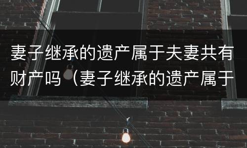 妻子继承的遗产属于夫妻共有财产吗（妻子继承的遗产属于夫妻共有财产吗知乎）