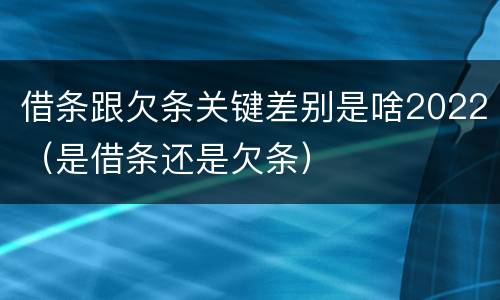 借条跟欠条关键差别是啥2022（是借条还是欠条）