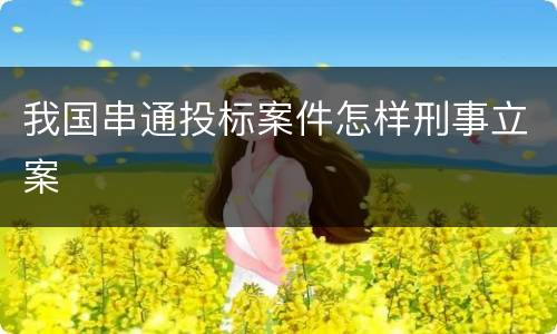 我国串通投标案件怎样刑事立案