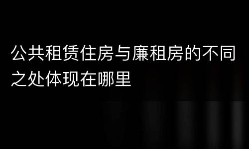 公共租赁住房与廉租房的不同之处体现在哪里