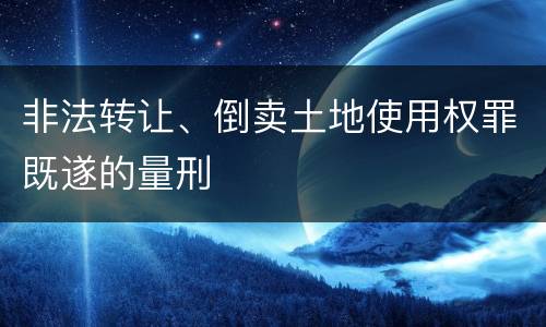 非法转让、倒卖土地使用权罪既遂的量刑