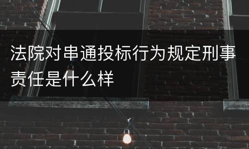 法院对串通投标行为规定刑事责任是什么样