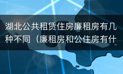 湖北公共租赁住房廉租房有几种不同（廉租房和公住房有什么区别）