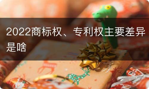 2022商标权、专利权主要差异是啥