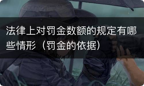 法律上对罚金数额的规定有哪些情形（罚金的依据）