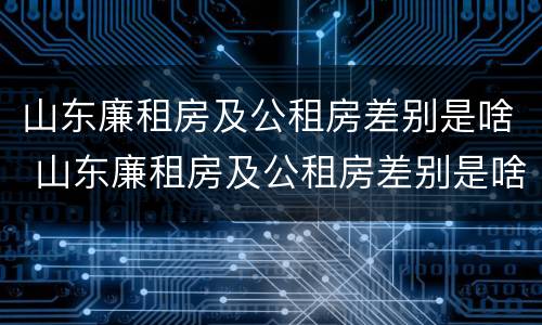 山东廉租房及公租房差别是啥 山东廉租房及公租房差别是啥呀