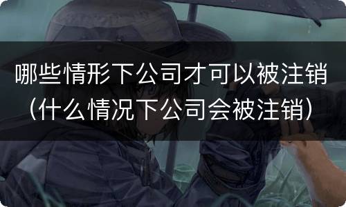 哪些情形下公司才可以被注销（什么情况下公司会被注销）