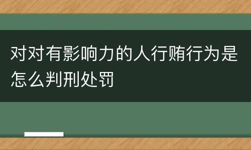 对对有影响力的人行贿行为是怎么判刑处罚