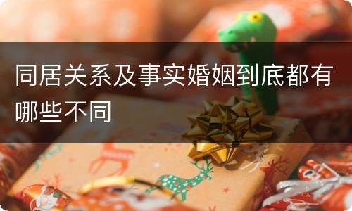 同居关系及事实婚姻到底都有哪些不同