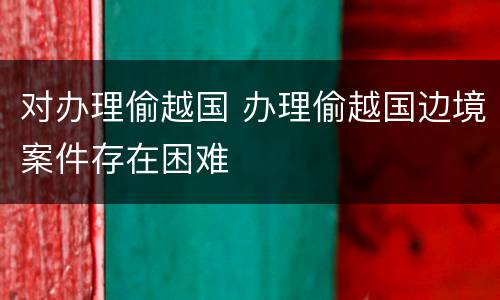 对办理偷越国 办理偷越国边境案件存在困难