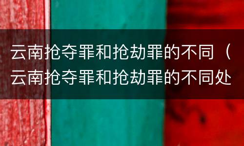 云南抢夺罪和抢劫罪的不同（云南抢夺罪和抢劫罪的不同处罚）