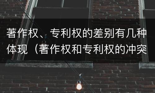 著作权、专利权的差别有几种体现（著作权和专利权的冲突）