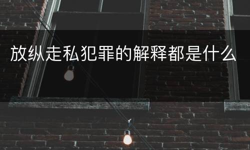 放纵走私犯罪的解释都是什么
