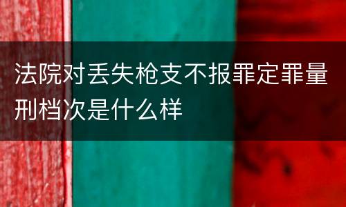 法院对丢失枪支不报罪定罪量刑档次是什么样
