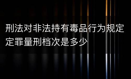 刑法对非法持有毒品行为规定定罪量刑档次是多少