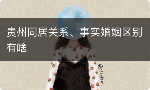 贵州同居关系、事实婚姻区别有啥