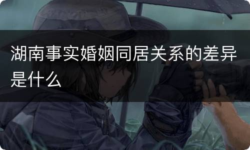 湖南事实婚姻同居关系的差异是什么
