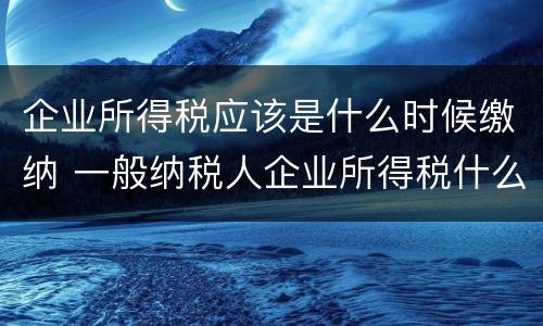 企业所得税应该是什么时候缴纳 一般纳税人企业所得税什么时候缴纳