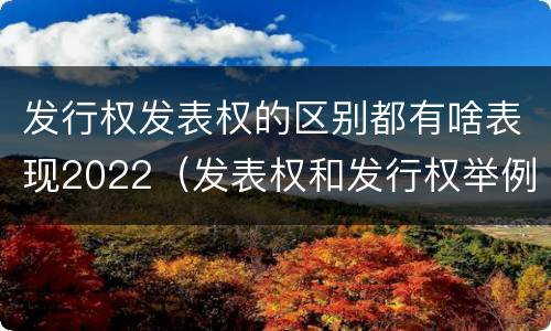 发行权发表权的区别都有啥表现2022（发表权和发行权举例）