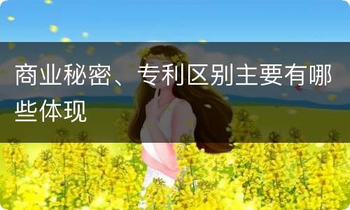 商业秘密、专利区别主要有哪些体现