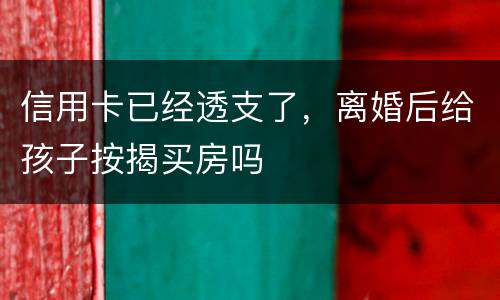 信用卡已经透支了，离婚后给孩子按揭买房吗